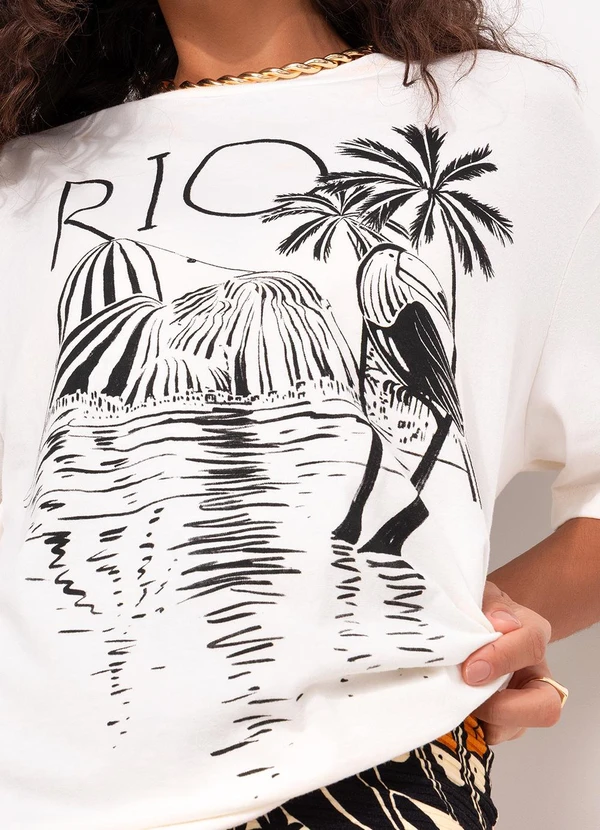 Farm - T-Shirt Média Rio Pb Off White 6
