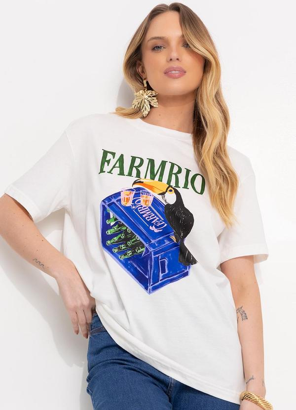Farm - T-Shirt Média Rio Tucano Off White