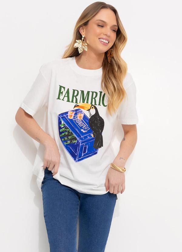 Farm - T-Shirt Média Rio Tucano Off White 3