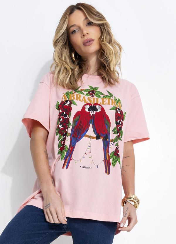 Farm - T-Shirt Média Rosa