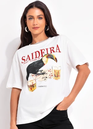 Farm - T-Shirt Media Saideira Off White - FARM