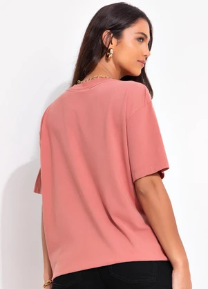 Farm - T-Shirt Média Saideira Rosa Dengo Rosa - FARM