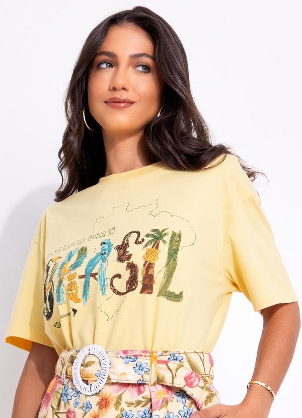 Farm - T-Shirt Média Soy Brasil Amarelo