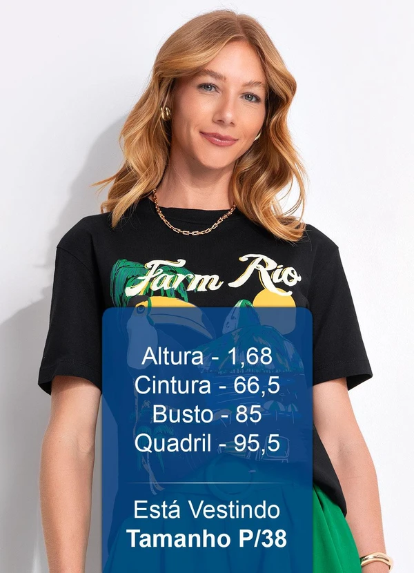 Farm - T-Shirt Média Tucano Praia Preto 5
