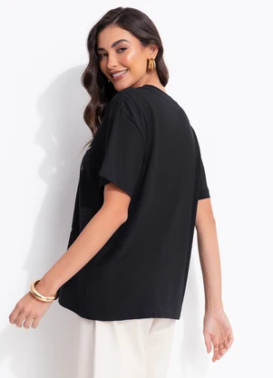 Farm - T-Shirt Média Vira Lata Malhado Preto - FARM