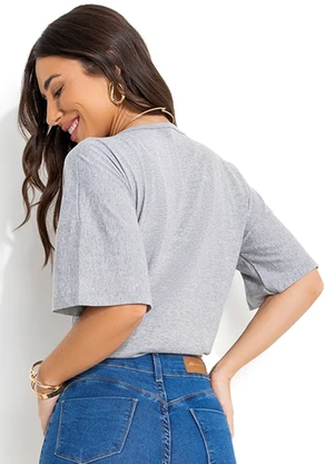 Moda Pop - T-Shirt Mescla Claro em Malha - MODA POP