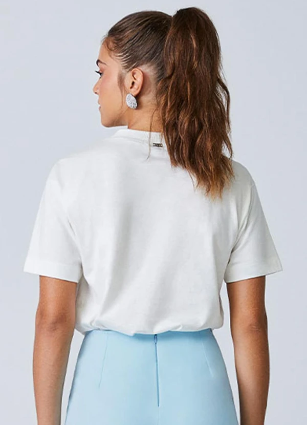 Authoria - T-Shirt Off White Amour com Strass Off White 2