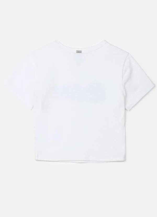Authoria - T-Shirt Off White Bonjour com Strass Off White 2