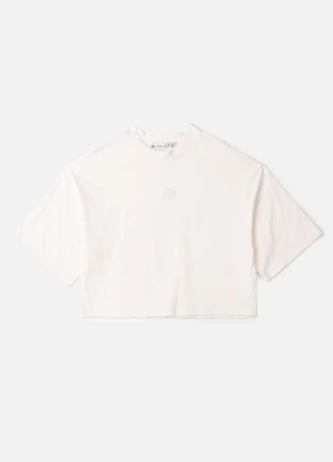 Authoria - T-Shirt Off White com Bordado Off White - AUTHORIA
