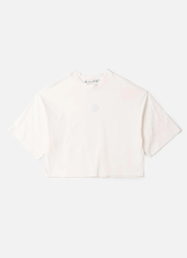 Authoria - T-Shirt Off White com Bordado Off White
