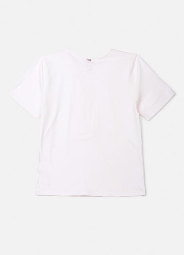 Authoria - T-Shirt Off White com Decote de Laço Off White 2