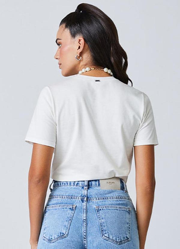 Authoria - T-Shirt Off White com Nó e Strass Off White 2