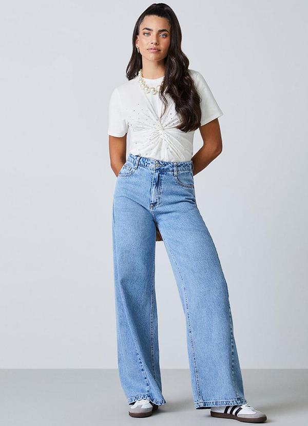 Authoria - T-Shirt Off White com Nó e Strass Off White 3