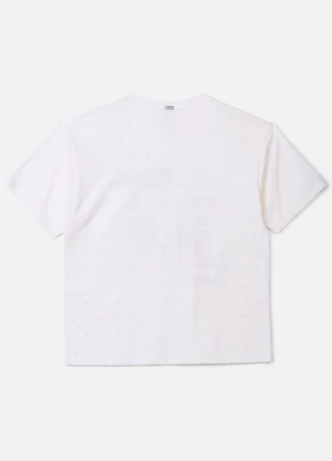 Authoria - T-Shirt Off White com Strass Off White - AUTHORIA