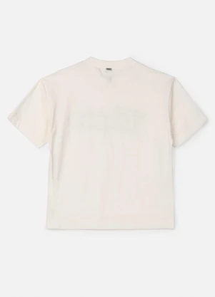 Authoria - T-Shirt Off White Treasure com Strass Bege - AUTHORIA