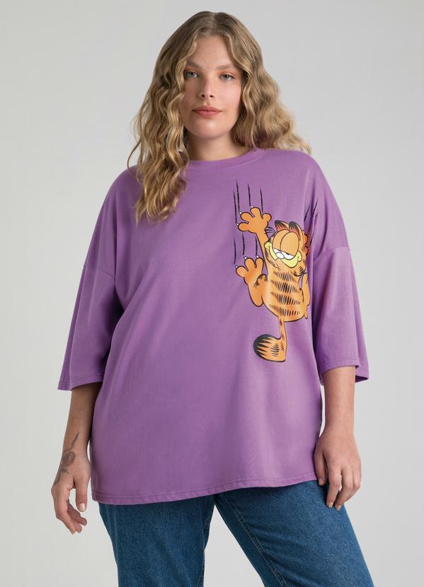 Enfim - T-Shirt Oversized Garfield Roxo