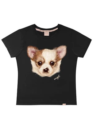 Angel - T-Shirt Pets Preto - ANGEL