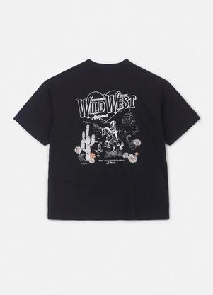 Authoria - T-Shirt Preta com Estampa Wild West Preto - AUTHORIA