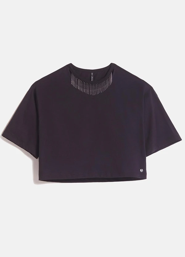 Authoria - T-Shirt Preta com Franjas Preto 3