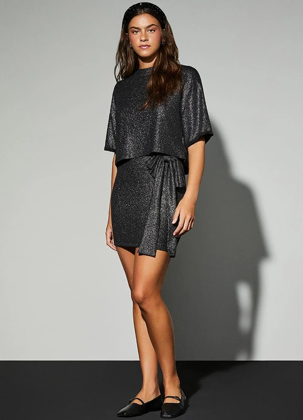 Authoria - T-Shirt Preta de Lurex Preto 3