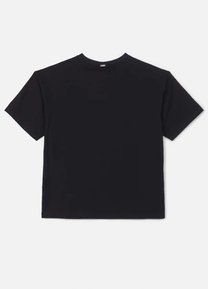 Authoria - T-Shirt Preta Estampada com Strass Preto - AUTHORIA