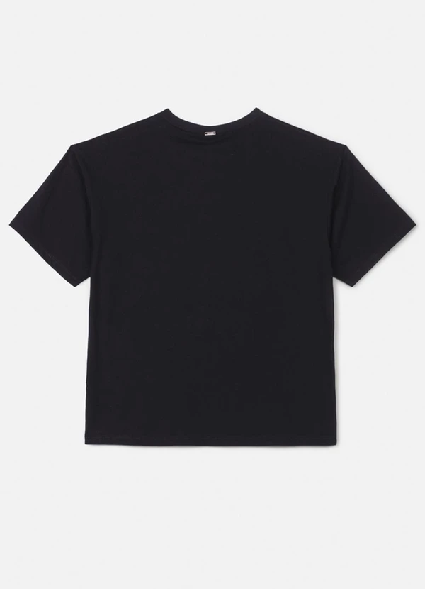 Authoria - T-Shirt Preta Estampada com Strass Preto 2