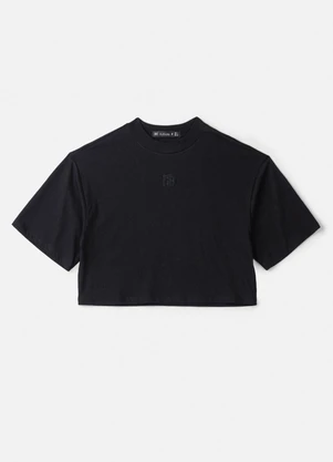Authoria - T-Shirt Preto com Bordado Preto - AUTHORIA