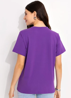 Disney - T-Shirt Roxo em Malha de Algodão Penteado - DISNEY