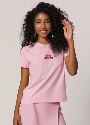 T-Shirt Sofie em Meia Malha (Rosa) - SOFIE