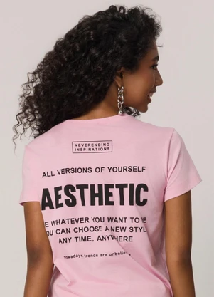 T-Shirt Sofie em Meia Malha (Rosa) - SOFIE