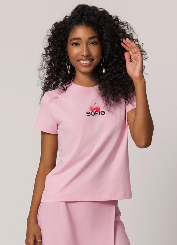 Sofie - T-Shirt Sofie em Meia Malha Rosa