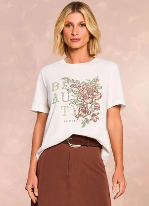 Doce Trama - T-Shirt Soft Garden Estampada Branco - DOCE TRAMA