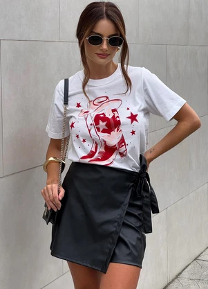 Outlet - T-Shirt Star Boot Branco Açucar - OUTLET