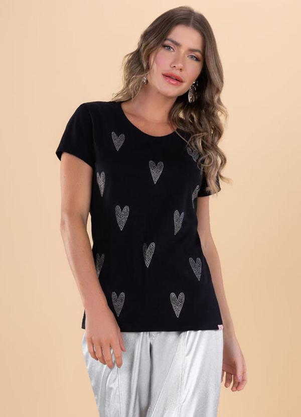 Angel - T-Shirt Strass Preto