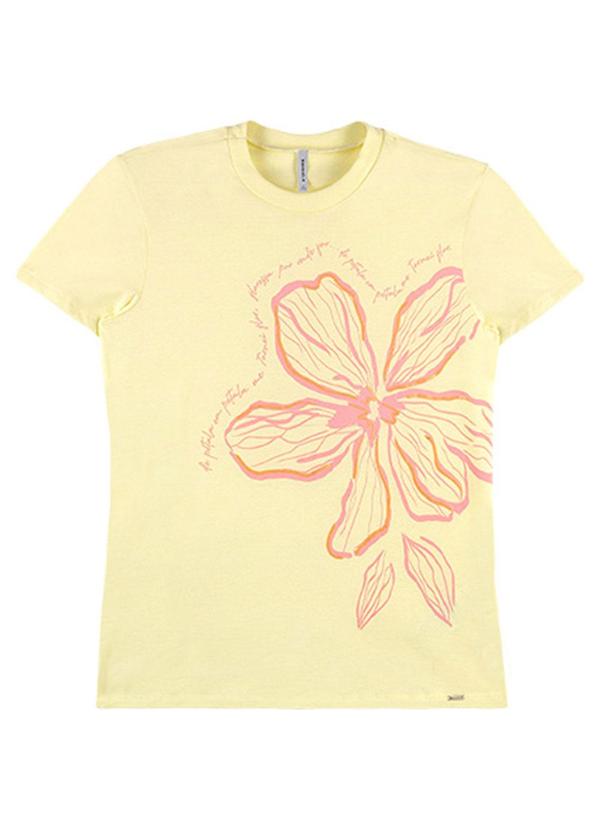 Rezzato - T-Shirt Time For Flowers Adulto Feminino Amarelo