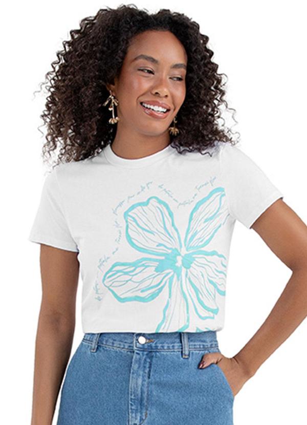Rezzato - T-Shirt Time For Flowers Adulto Feminino Branco