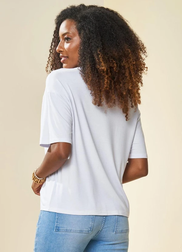 Doce Trama - T-Shirt Veraneio Estampada Branco 2