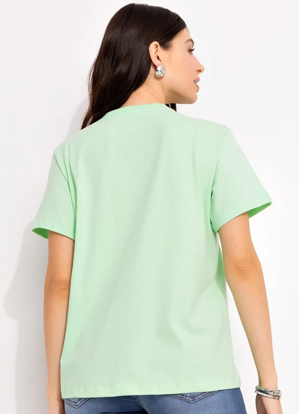 Disney - T-Shirt Verde Claro em Malha de Algodão Penteado 2