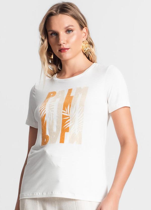 Endless - T-Shirt Viscotorcion Estampada Bege