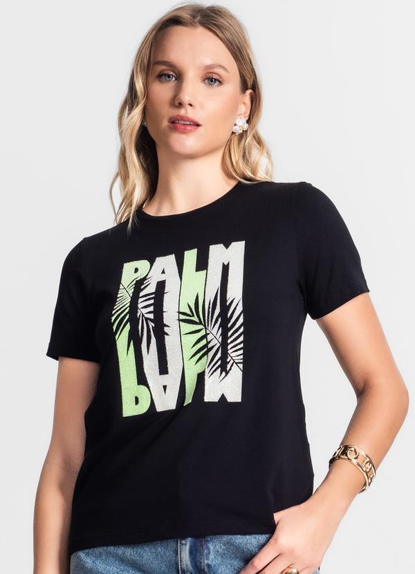 Endless - T-Shirt Viscotorcion Estampada Preto