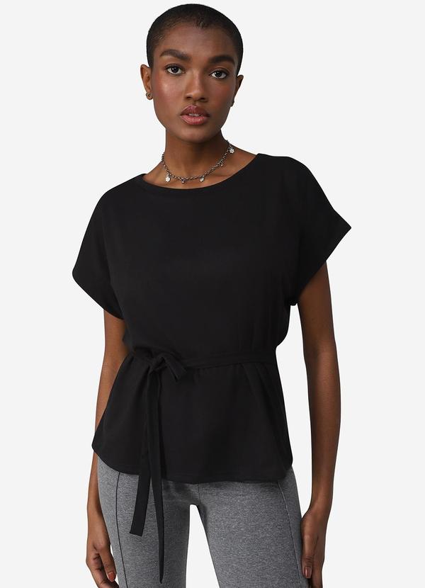 Basicamente - Tech T-Shirt Air Amarração Feminina Preto