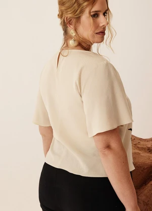 Elegance - Tshirt com Manga Ampla e Abertura Summer Resort - ELEGANCE