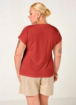 Elegance - Tshirt Manga Morcego com Estamparia Vermelho - ELEGANCE