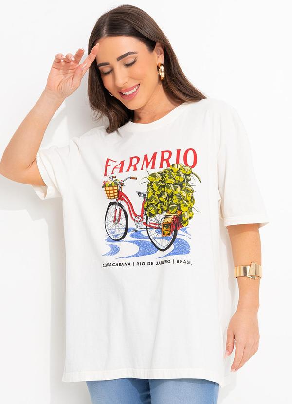 Farm - T-Shirt Media Farmrio Bicicleta Off White
