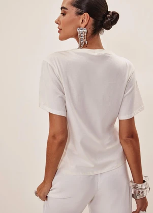 Elegance - Tshirt Regular com Estampa Off White - ELEGANCE