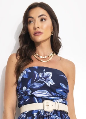 Farm - Blusa Floral Tati Azul - FARM