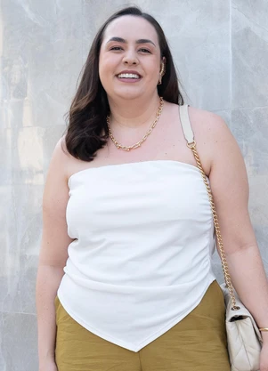 Quintess - Blusa Off White em Malha Crepe - QUINTESS