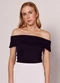 Sofie - Blusa Ombro a Ombro com Dobra Larga Preto - variação: Preto