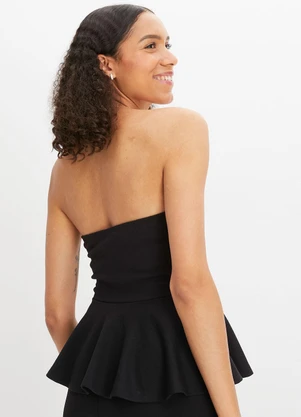 bonprix - Blusa Preta em Malha Crepe - BONPRIX