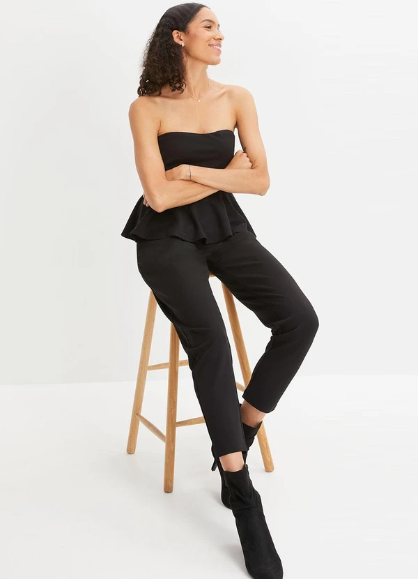 bonprix - Blusa Preta em Malha Crepe 4